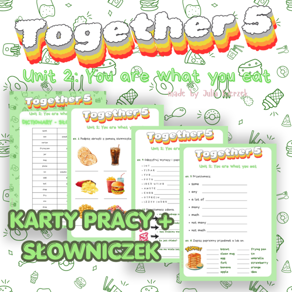 Together 5 Unit 2 – karty pracy + słowniczek | 10 zadań