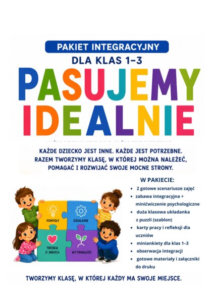 PASUJEMY IDEALNIE – kompletny pakiet integracyjny dla klas 1–3