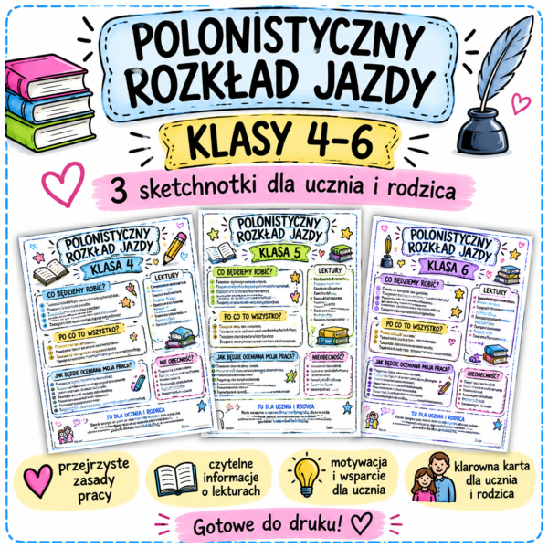 POLONISTYCZNY ROZKŁAD JAZDY – klasy 4–6 Karta informacyjna dla ucznia i rodzica