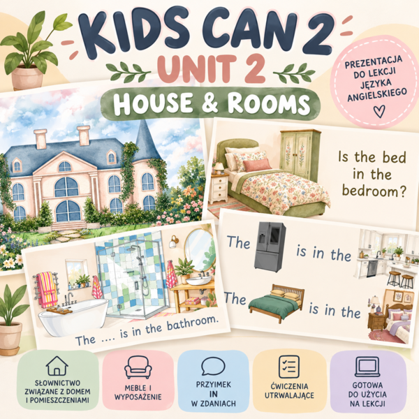 Kids Can 2 - Unit 2 | Pomieszczenia i meble | Prezentacja multimedialna