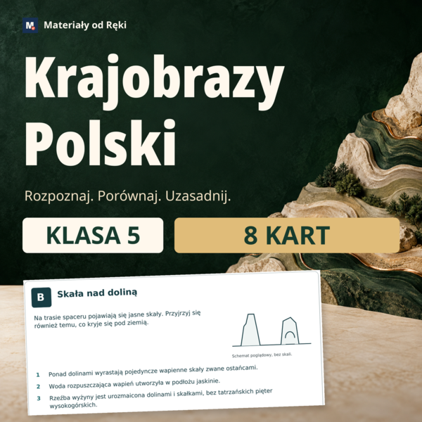 Krajobrazy Polski - 8 kart tropów i 4 porównania | Geografia, klasa 5