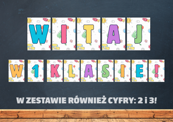 Girlanda „WITAJ W 1, 2, 3 KLASIE!”