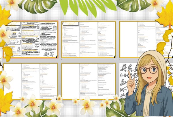 Sketchnotka/notatka - dla ucznia i przypomnienie dla nauczyciela w pdf. Temat "Dlaczego ruch to zdrowie?". Edukacja zdrowotna. Klasa 5.