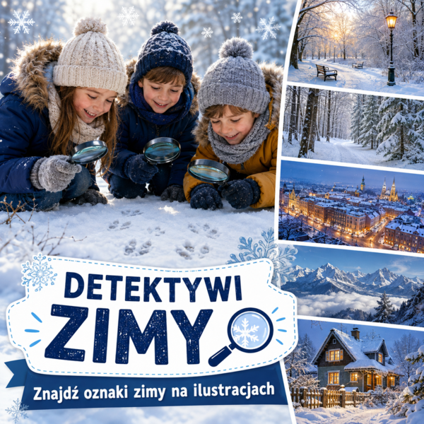 Detektywi zimy – znajdź 25 oznak zimy na ilustracjach