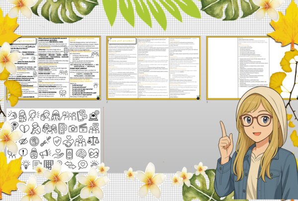 Sketchnotka/notatka - dla ucznia i przypomnienie dla nauczyciela w pdf. Temat "Czym jest przemoc?". Edukacja zdrowotna. Klasa 5.