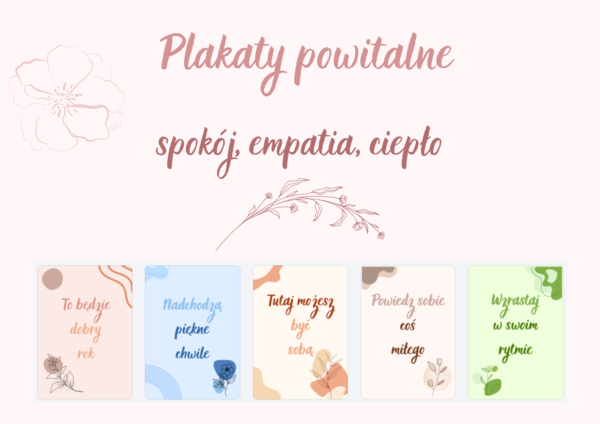 Przyjazna przestrzeń, dobre emocje - plakaty powitalne do szkoły i nie tylko