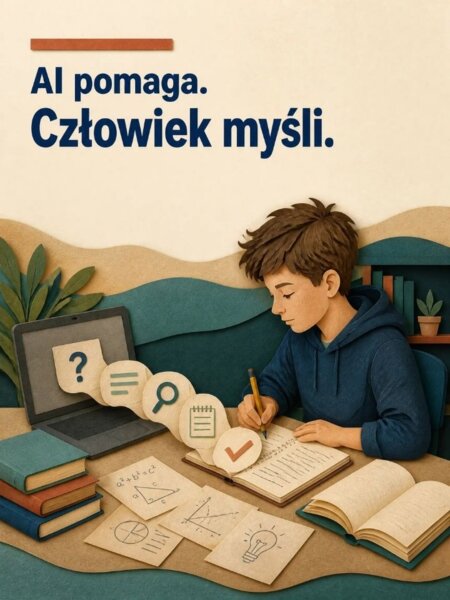 AI pomaga. Człowiek myśli – 18 plansz o sztucznej inteligencji, krytycznym myśleniu i bezpieczeństwie cyfrowym
