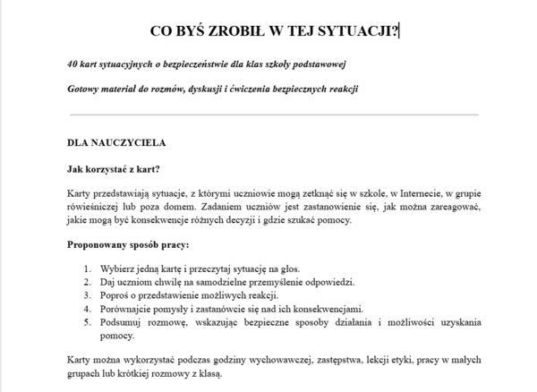 Co byś zrobił w tej sytacji?