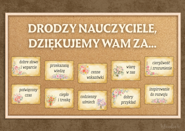 „Drodzy Nauczyciele, dziękujemy Wam za…” - gazetka na Dzień Nauczyciela /  Dzień Edukacji Narodowej
