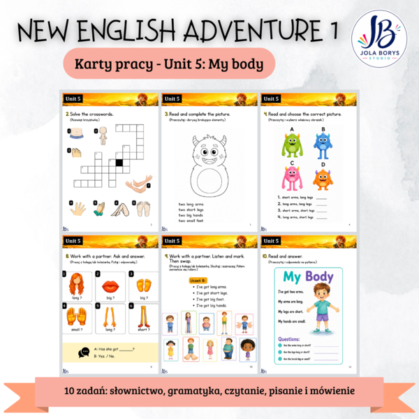 New English Adventure 1 – Unit 5: My Body – zadania komunikacyjne