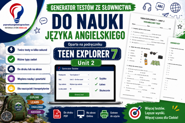 Generator testów Teen Explorer 7, Unit 2