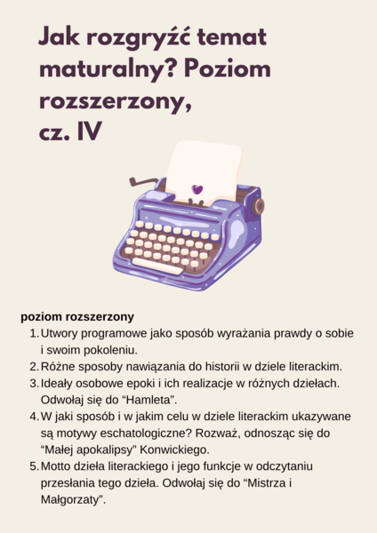 Rozprawka maturalna. Jak rozgryźć temat? Poziom rozszerzony- przewodnik z ćwiczeniami, 29 stron pdf