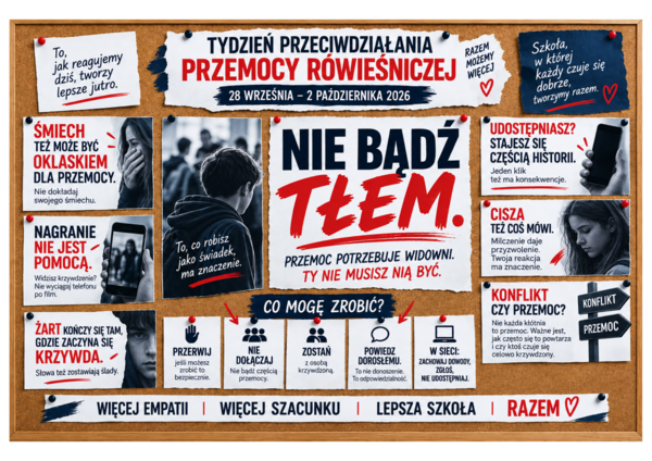 Gotowa gazetka szkolna + scenariusz godziny wychowawczej na Tydzień Przeciwdziałania Przemocy Rówieśniczej 2026