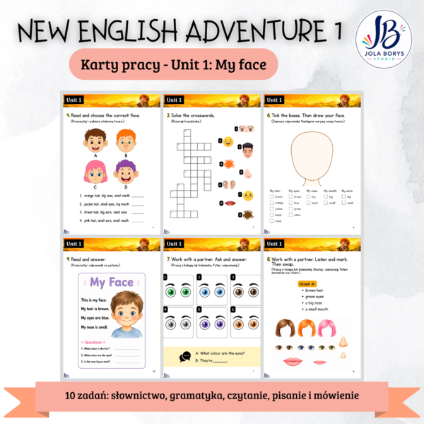 New English Adventure 1 – Unit 1: My Face – zadania komunikacyjne