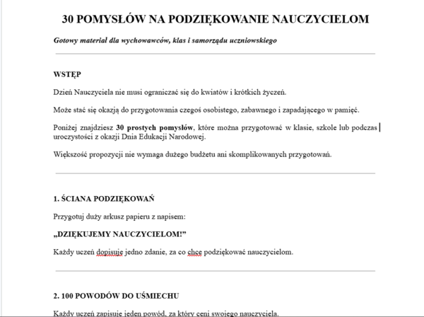 30 pomysłów na podziękowanie nauczycielom