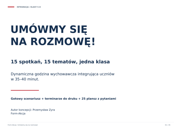 Umówmy się na rozmowę! — integracyjna godzina wychowawcza, 25 pytań