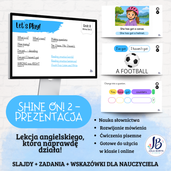 Shine On! 2 – Unit 8 Let's Play! | prezentacja do lekcji + gry i ćwiczenia