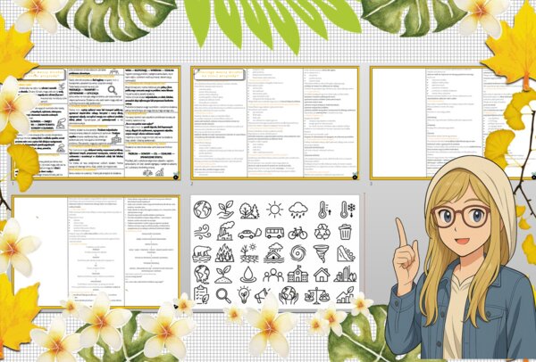 Sketchnotka/notatka - dla ucznia i przypomnienie dla nauczyciela w pdf. Temat "Dlaczego musze działać na rzecz przyrody – strajk klimatyczny". Edukacja zdrowotna. Klasa 8.