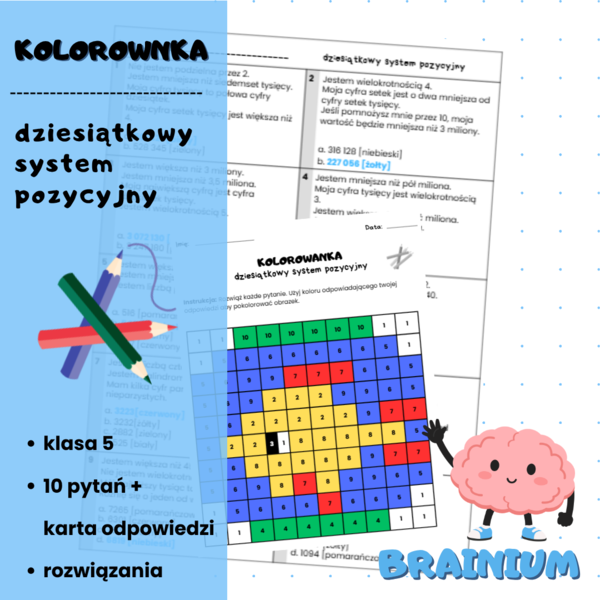 KOLOROWANKA - dziesiątkowy system pozycyjny