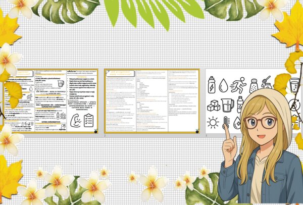 Sketchnotka/notatka - dla ucznia i przypomnienie dla nauczyciela w pdf. Temat "Jak przygotować napój izotoniczny?". Edukacja zdrowotna. Klasa 7.