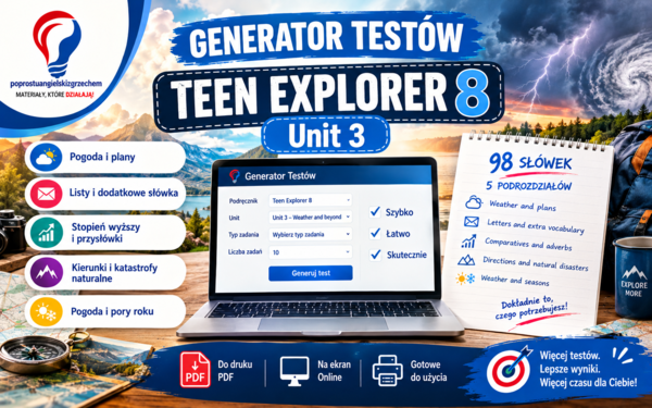 Generator testów Teen Explorer 8, Unit 3