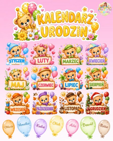 🎈KALENDARZ URODZINOWY 🎈