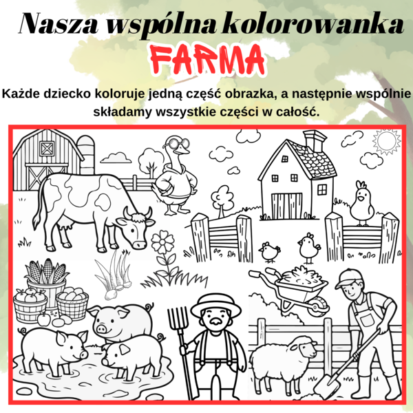 Nasza farma – duża wspólna kolorowanka (2, 8 i 18 części)