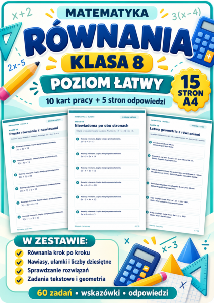 RÓWNANIA-ŁATWE- klasa 8