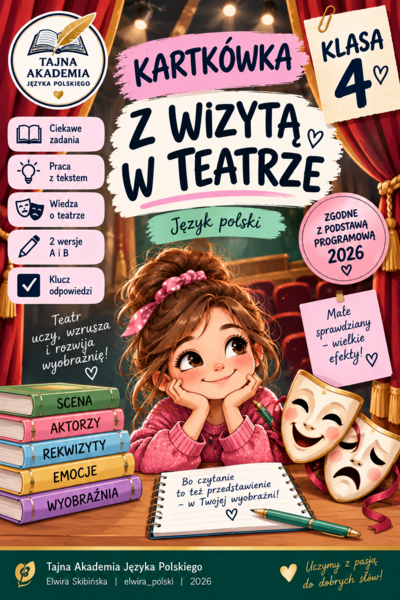 KARTKÓWKA – Z WIZYTĄ W TEATRZE | KLASA 4 | WERSJA A i B | PDF