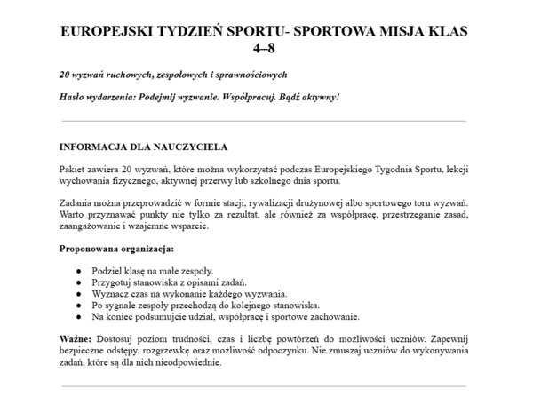 Europejski Tydzień Sportu 4-8
