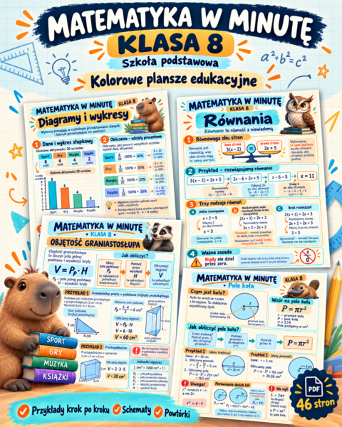 Matematyka w minutę - klasa 8