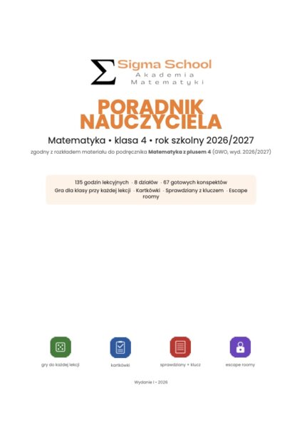 Poradnik nauczyciela matematyki – klasa 4 | konspekty, gry i sprawdziany PDF