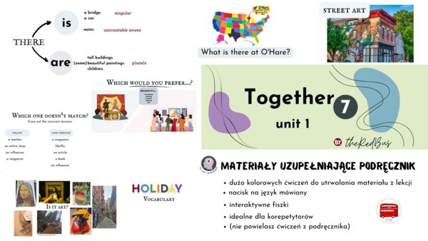 Together 7, unit 1, dodatkowe materiały, there is/are, kultura i sztuka,  No-Prep