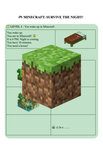 MINECRAFT: SURVIVE THE NIGHT!  angielski w świecie gry