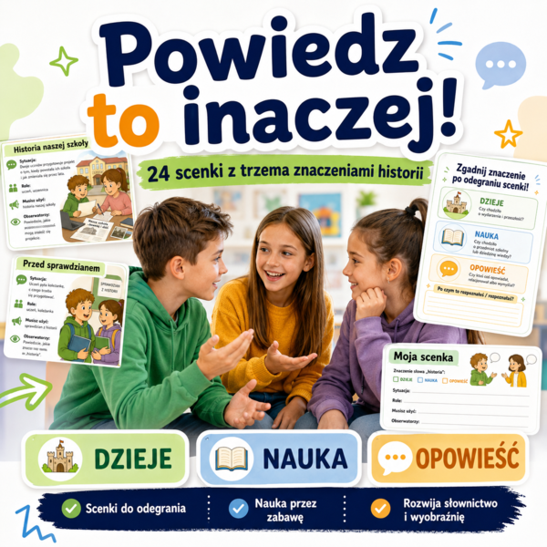 Powiedz to inaczej! – 24 scenki z trzema znaczeniami historii