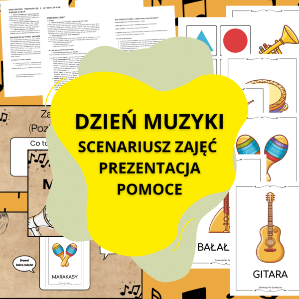Odkrywamy świat dźwięków (Dzień Muzyki) - scenariusz zajęć muzycznych, prezentacja i pomoce
