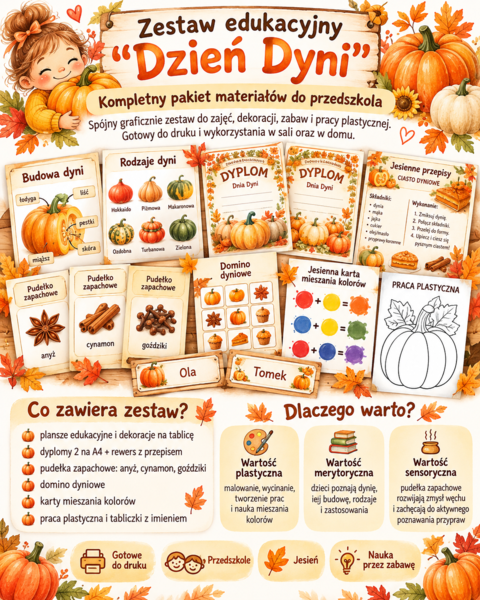 **Dzień Dyni – kompletny zestaw edukacyjny do przedszkola