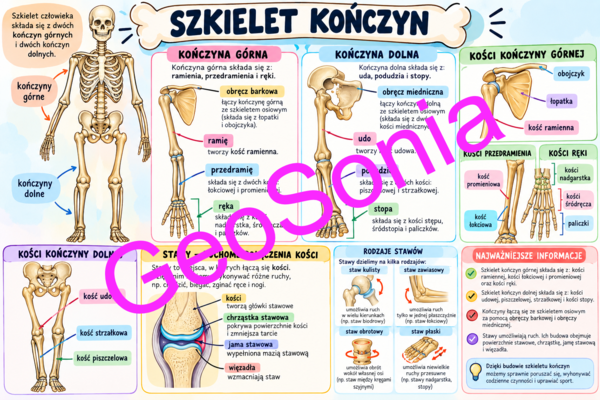 Szkielet kończyn biologia klasa 7 sketchnotka