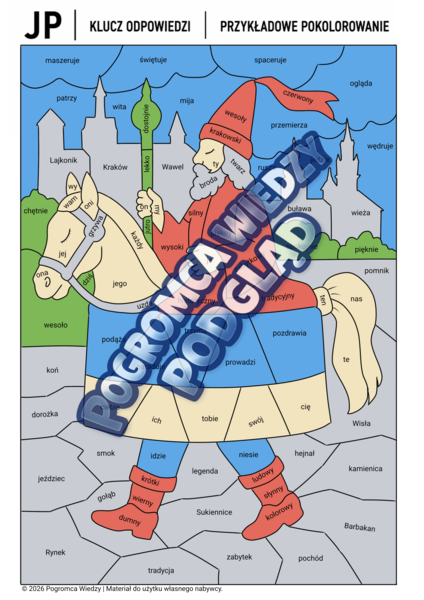 Gramatyczne skarby Polski - KRAKÓW - karta pracy + klucz od odpowiedzi