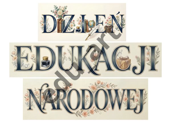 Duży Napis XXL Dzień Edukacji Narodowej (100x60 cm, 20xA4)