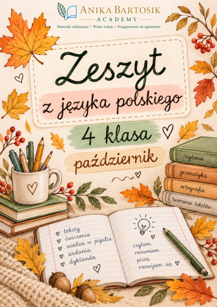 Zeszyt z języka polskiego – klasa 4 – PAŹDZIERNIK 🍂