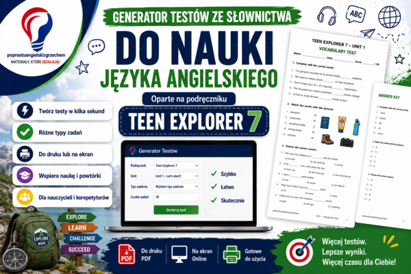Generator testów Teen Explorer 7, Unit 1