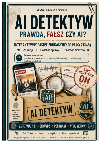 AI DETEKTYW – Prawda, fałsz czy AI? | 24 misje + 4 Wielkie Sprawy + finałowe śledztwo