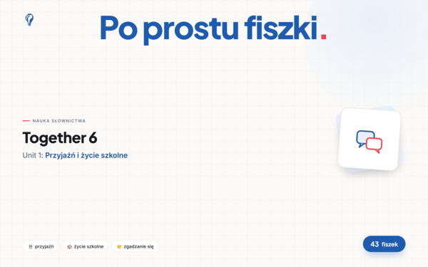 Fiszki do Unit 1, Together 6