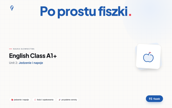 Fiszki do Unitu 2, English Class A1+
