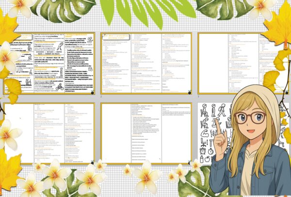 Sketchnotka/notatka - dla ucznia i przypomnienie dla nauczyciela w pdf. Temat "Jak dbać o prawidłową postawę ciała?". Edukacja zdrowotna. Klasa 5.