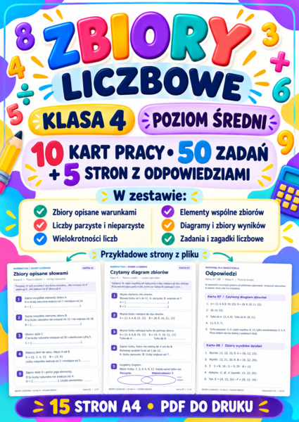 ZBIORY LICZBOWE-ŚREDNIE-klasa 4