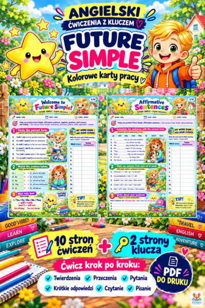 Future Simple - 10-stronicowy workbook dla uczniów szkoły podstawowej