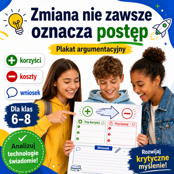 Plakat: Zmiana nie zawsze oznacza postęp