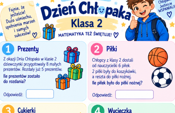 Karta Pracy na Dzień Chłopaka – Matematyczne Wyzwania dla Klasy 2 (Sigma School)
